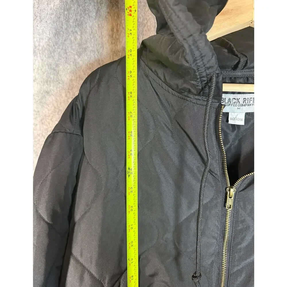 Black Rifle Coffee Company Full Zip Hooded Woobie Jacket Black Medium Patriotic